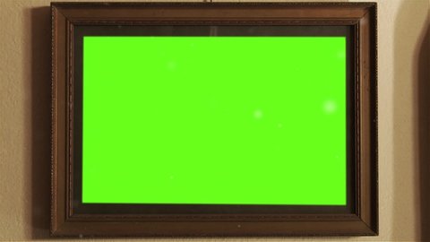 Old Wooden Frame with Green Screen. Pollen Particles. You can replace green screen with the footage or picture you want with “Keying” effect in  (check out tutorials on Internet). Zoom In.