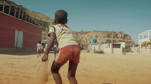 Happy African Kids Running Slow Motion