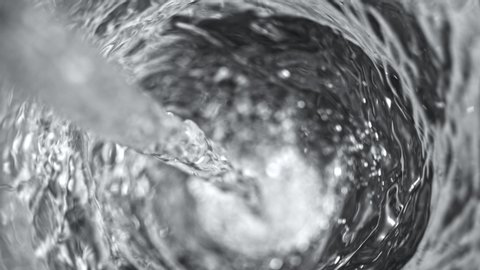 Super Slow Motion Shot of Clear Water Vortex at 1000 fps.