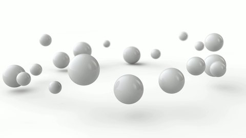 3D animation of a white ball which is divided into many spheres.