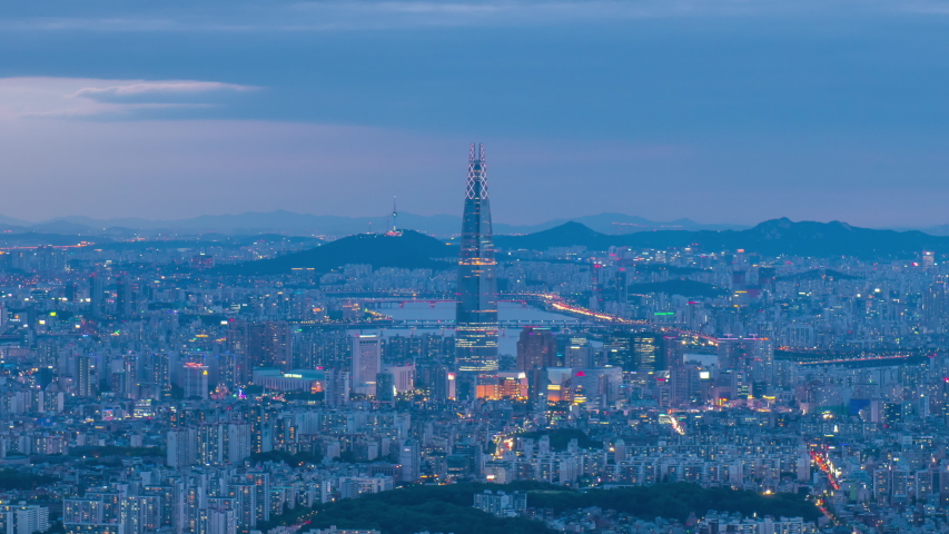 seoul night cityscape south korea
