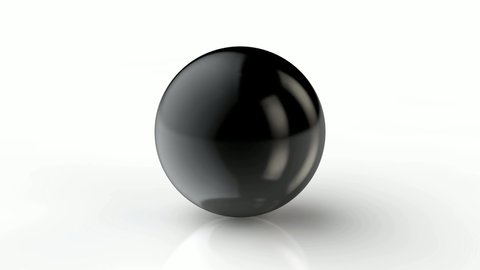 3D animation of black balls disintegrating and merging together.