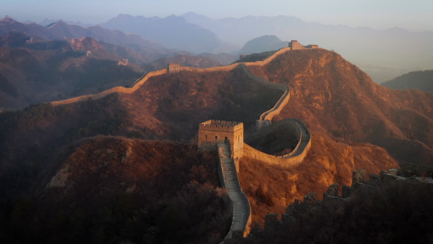 Flying over the Great Wall of China
