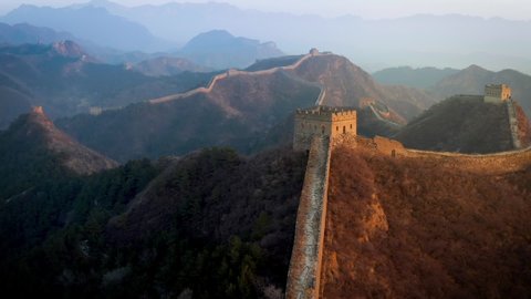 Flying over the Great Wall of China