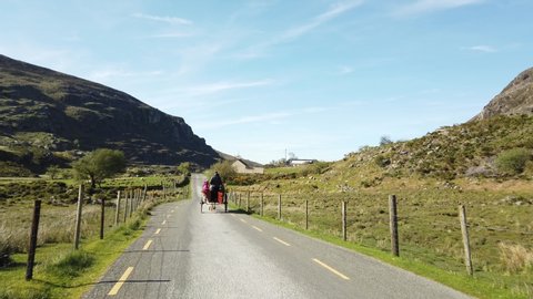 Jaunting cars Killarney at Gap of Dunloe at ring of Kerry, Ireland