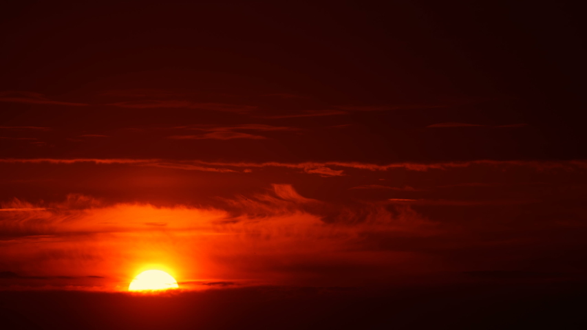 Big Sun with Clouds sunrise timelapse