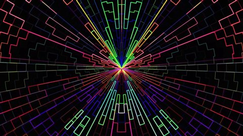 neon moving grid blocks background animationの動画素材
