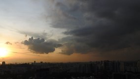 Time-lapse video of Evening sky, sunset
