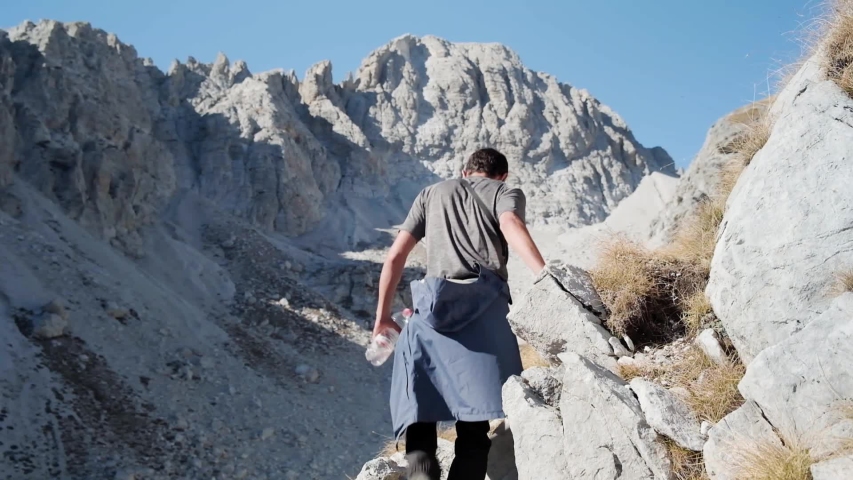 Hiking in the Albanian Alps and the untouched nature of Europe. A summer day in the mountains