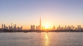 4K Time lapse - Urban Skyline and modern skyscrapers in Dubai UAE at sunrise. - Powered by Shutterstock - Get 15% off with code: PIKWIZARD15