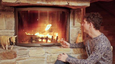 Cozy Cabin Stove And Fireplace