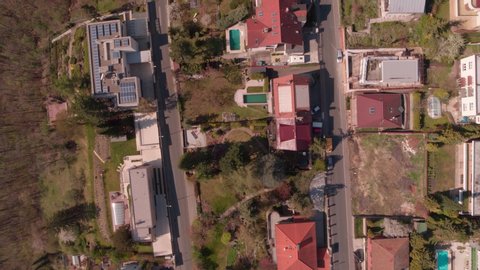 Czech republik, drone view, transport, roof, houses, cars, road, travel, city, red, trees, streets, Prague, streets scene, 