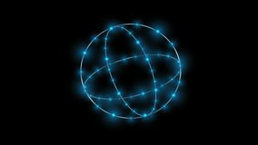 Animation of glowing circles and particles, video with alpha channel. Cartoon