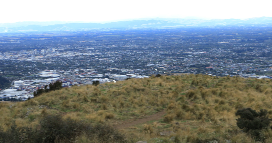 Aerial pan of Christchurch, New Zealand 4K