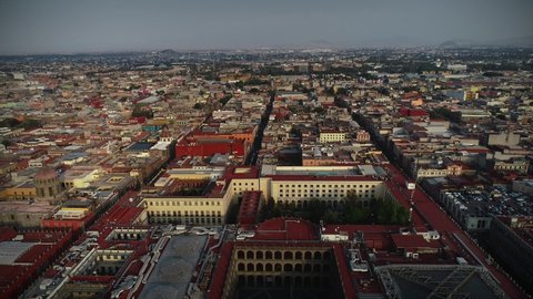 Palacio Nacional Mexico Zocalo Drone View 2019