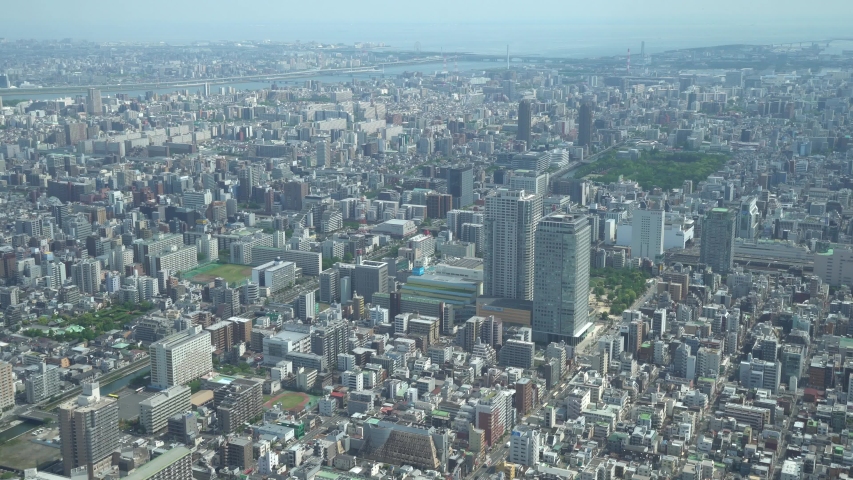 Top view scenery cityscape Tokyo 2019 in Japan.
