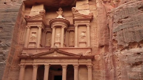Drone Sightseeing in one of the seven wonders of the world. The red rose city; Petra, capital of the Nabataean Arabs .