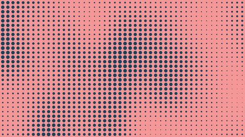 Seamless - Halftone dots motion background, Dot cartoonist background, Halftone comic dot animation. Wave pattern. Retro and Vintage Pattern animation.