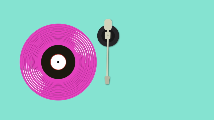 Vinyl turntable retro animation pop art  
