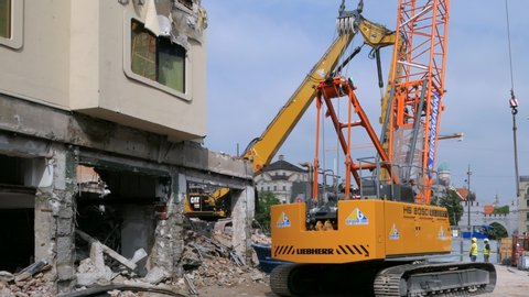 Demolition works Hotel Koenigshof, Munich, Bavaria, Germany, Europe, 11. June 2019