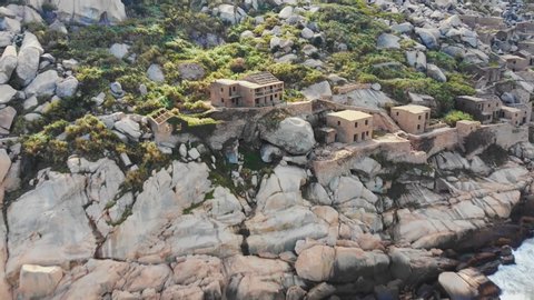 Aerial view of the village of Salah Talah, on the rocks, off the coast of the Persian Gulf (Oman)