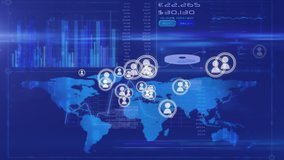 Digital animation of people icon vectors in  background of the Earth interface and series of data analytics tools.  - Powered by Shutterstock - Get 15% off with code: PIKWIZARD15
