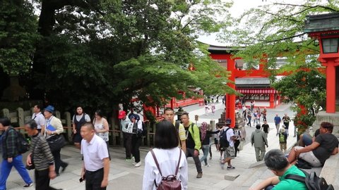  Fushimi-ku, Kyoto /Japan- June 3 2017 :The Fushimi Inari Shrine or the Kyoto Fox Shrine is a shinto shrine and one of the most popular tourist destinations in Japan