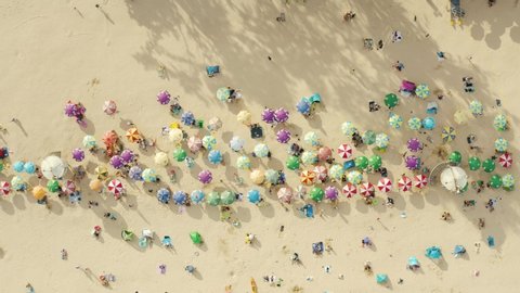 Aerial summer view of crowded Beach