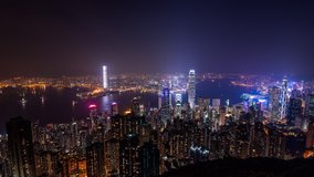 Hong Kong time lapse at night