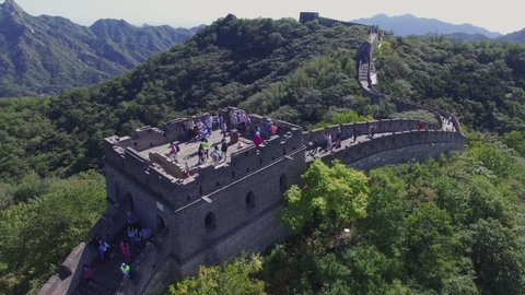 Great Wall of China aerial shot