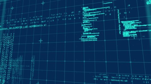 Digital Animation Screen Program Codes Grid Stock Footage Video (100% ...