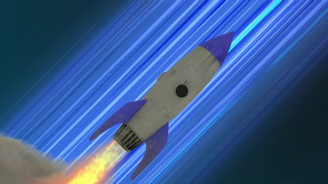Rocket Ship Flying Through Space Animation Stock Footage Video (100% ...