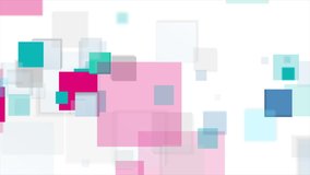 Cyan and pink squares tech abstract geometric motion background. Seamless loop. Video animation Ultra HD 4K 3840x2160