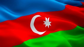 Azerbaijan waving flag. National 3d Muslim flag waving. Sign of Azerbaijan seamless loop animation. Muslim flag HD resolution Background. Azerbaijan flag Closeup 1080p Full HD video for presentation
