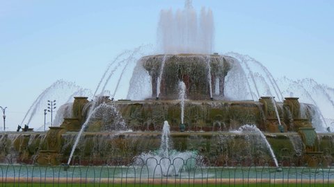 Famous Buckingham Fountain at Chicago Grant Park