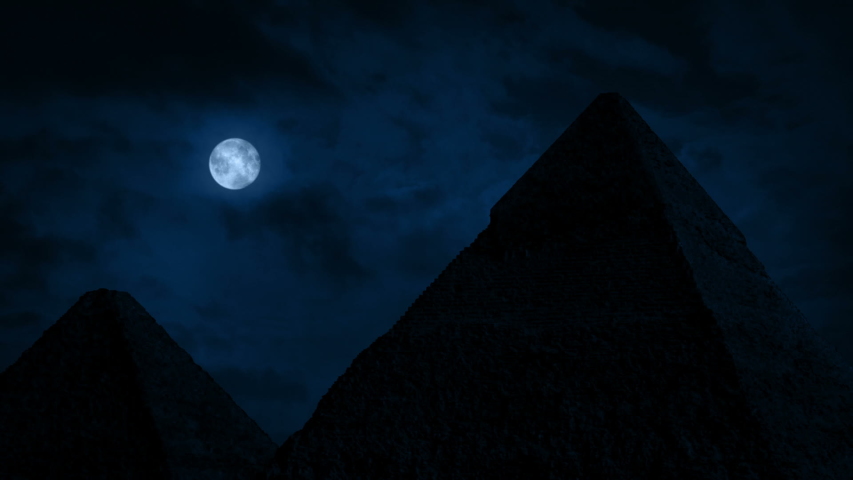 Pyramids Under A Full Moon