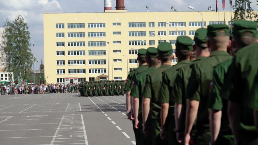 Russian army soldiers at parade