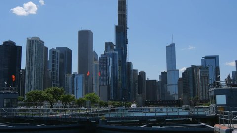 The High rise buildings of Chicago downtown - CHICAGO, USA - JUNE 11, 2019
