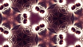 complex red composition of particles that form cells. 3d looped smoothed particles animation with a kaleidoscope effect. Science fiction background, microworld or cyberspace 33