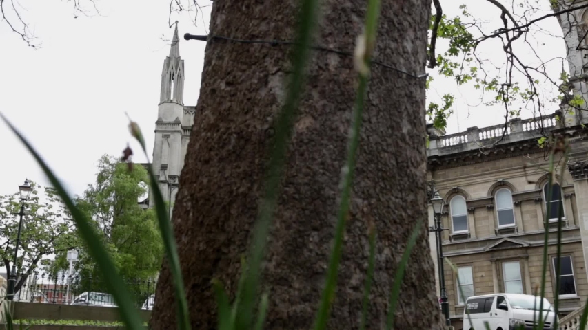 Old city. Dunedin, New Zealand. The camera is moving.