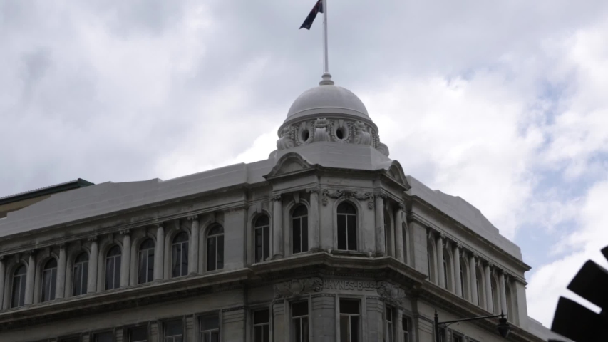 Old city. Dunedin, New Zealand. The camera is moving.