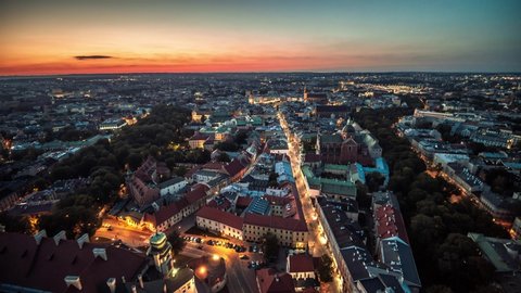 Aerial View of Krakow, Old Town, Cracow, Poland, Polska