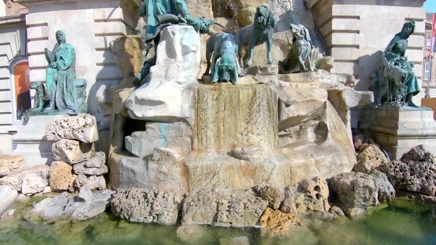 Matthias Fountain in Buda Castle, Budapest, Hungary.	