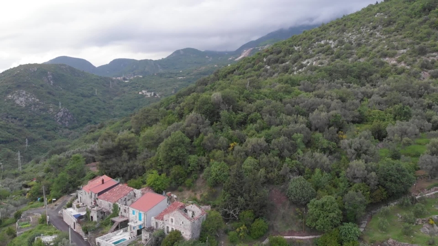Kotor bay seascape on a background of mountains, Montenegro
