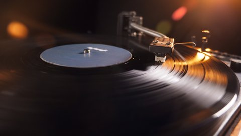 Turntable Vinyl Record Player On Background Stock Photo 701214166