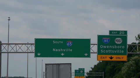 Direction sign to Nashville on the freeway - NASHVILLE, TENNESSEE - JUNE 16, 2019