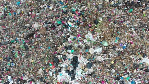 Plastic pollution environmental problem. Huge garbage dump in Malaysia 