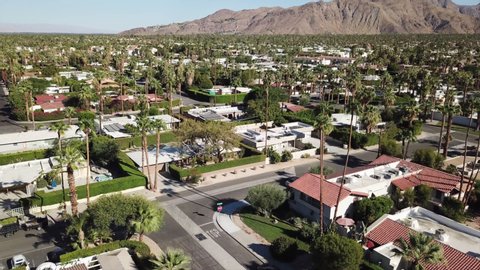 Aerial view of the city of Palm Springs, California. 