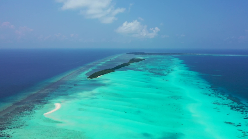 Aerial drone View Of Great Barrier Reef Coral Sea Pacific Ocean Queensland Australia