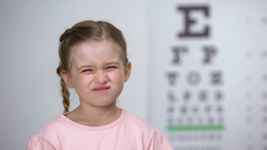 little girl squinting eyes suffering blurred Stock Footage Video (100%  Royalty-free) 1032193451 | Shutterstock